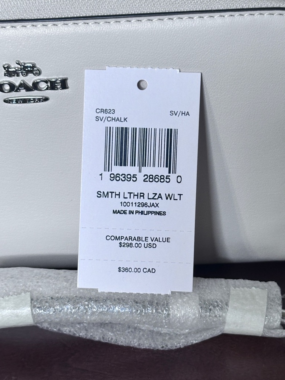 NWT Coach Long Zip Around Wallet in the color Chalk. - Picture 6 of 6